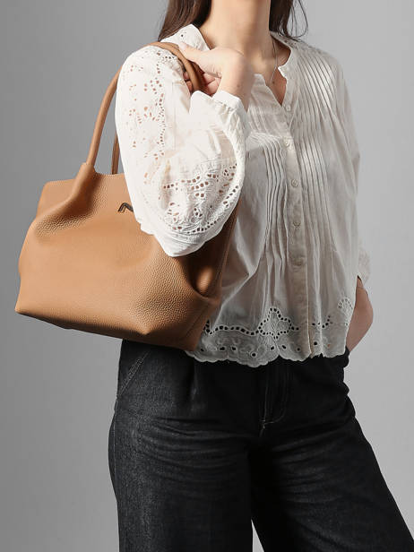 Schoudertas Galatée Leder Nathan baume Bruin nymphea 3 ander zicht 1